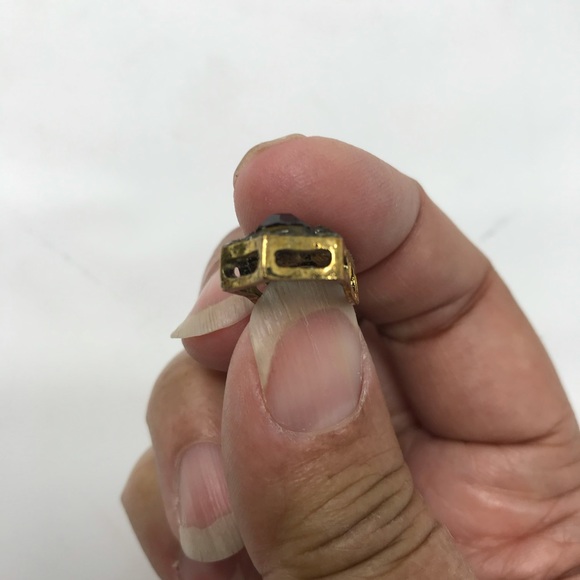 Pendant Gold Metal Moonstone Faceted Ameythst - Picture 2 of 3